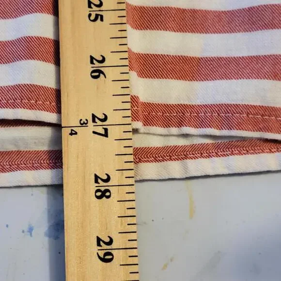 Bass 2 Pack Red Blue Plaid and Stripes Peasant Tops Women Size M - Picture 8 of 8